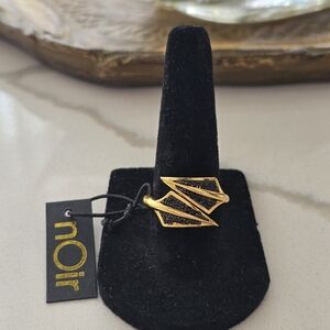 nOir Jewelry Angular Gold and Black Ring